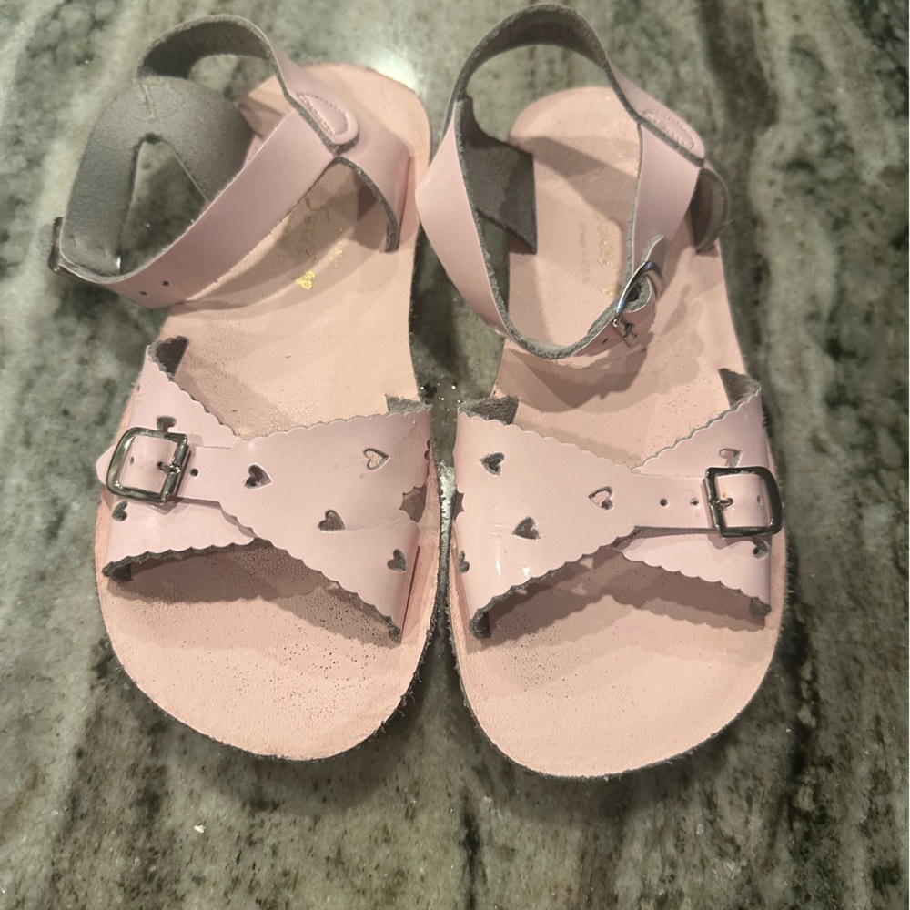 Sun-San Pink Leather Heart Sandal